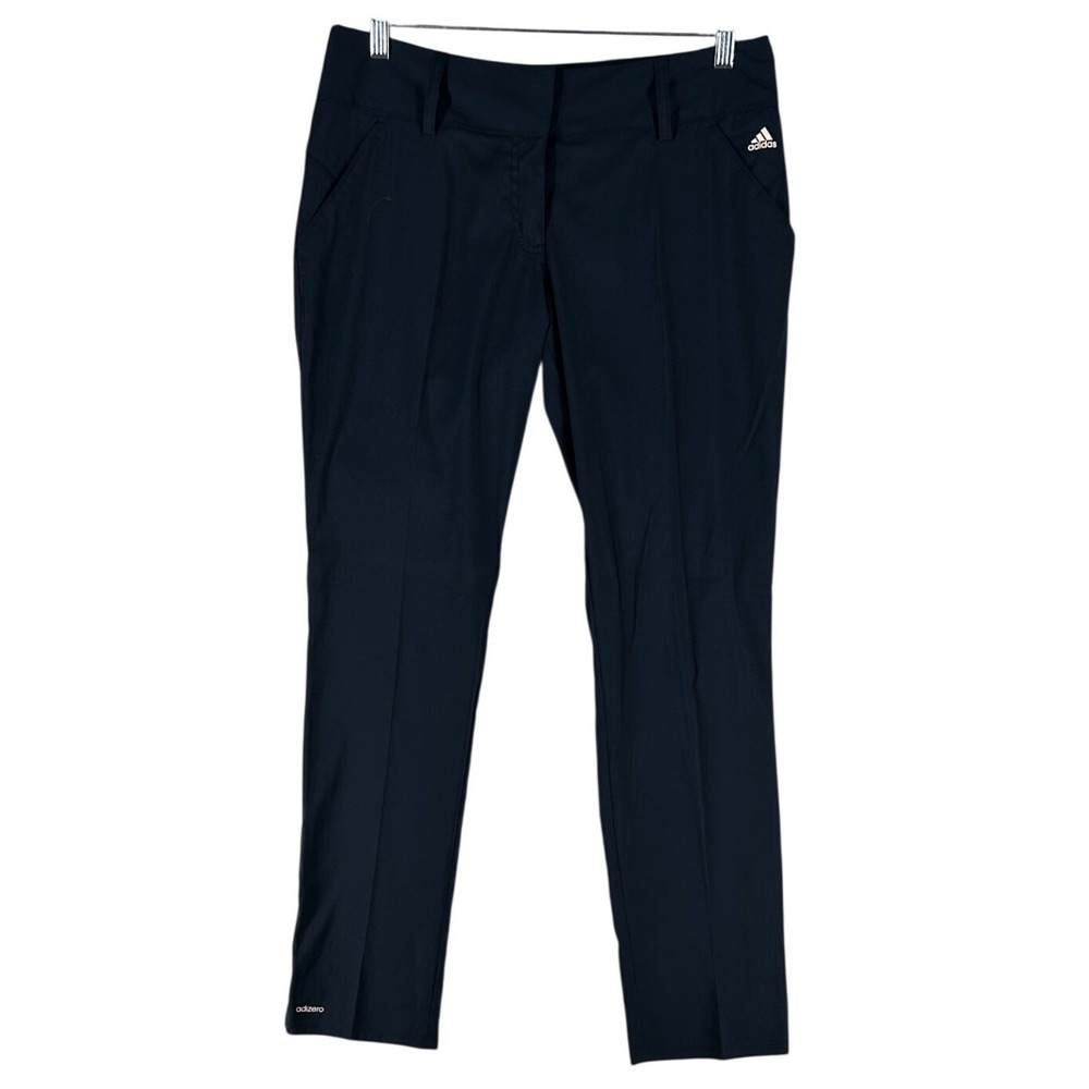 Adidas Adizero Navy Blue Golf Activewear Pants Hook/Zip w/Pockets Women's Size 6